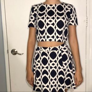 AQUA TWO PIECE SKIRT AND CROP TOP